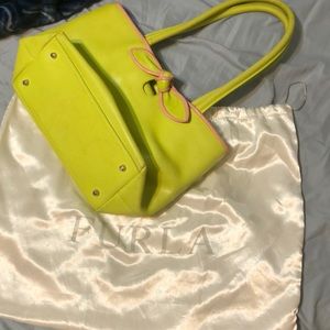 Furla, Leather green and pink handbag